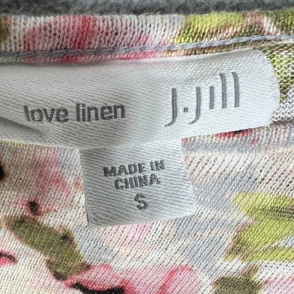 J Jill Love Linen Womens S 100% Linen Drop Waist Keyhole Tunic Top Bloomcore - Picture 14 of 16